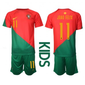 Portugalsko Joao Felix #11 Dětské Domácí dres komplet MS 2022 Krátký Rukáv (+ trenýrky)